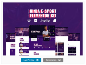 Ninja - Esports & Gaming Elementor Template Kit