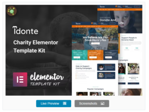 iDonte - Charity Non-Profit Elementor Template Kit