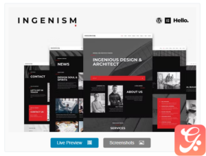 INGENISM - Architectural Design Agency Elementor Template Kit