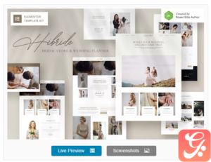 Hibride – Bridal Photography & Wedding Planner Elementor Template Kit