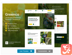 Greenco – Landscaping & Gardening Elementor Template Kit