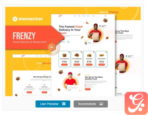 Frenzy - Food Delivery & Restaurant Elementor Template Kit