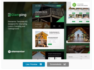 Glamping – Luxury Camping & Campground Elementor Template Kit