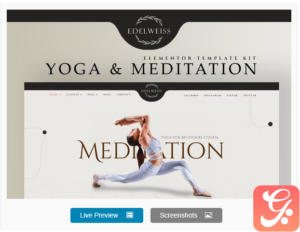 Edelweiss - Yoga & Meditation Elementor Pro Template Kit