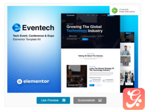 Eventech – Tech Event Conference & Expo Elementor Template Kit