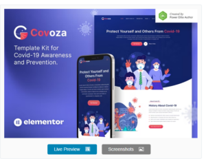 Covoza – Covid-19 Awareness & Prevention Elementor Template Kit