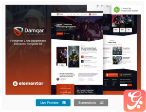 Damqar – Firefighter & Fire Department Elementor Template Kit