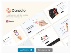 Carddio - Card Payment & Online Banking Elementor Template Kit