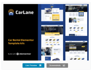 CarLane - Car Rental Elementor Template Kit