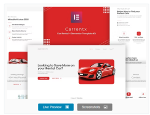 Carrentx - Car Rental Elementor Template Kit