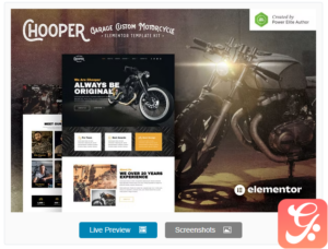 Chooper – Custom Motorcycle Garage Elementor Template Kit