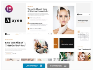 Ayoo - Beauty Salon Services Elementor Template Kits