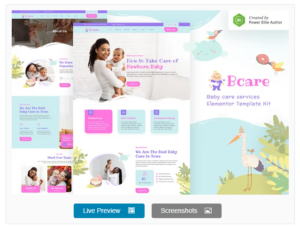 Bcare – Baby Care Services Elementor Template Kit