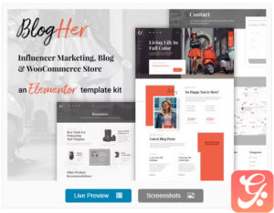 BlogHer - Influencer Marketing Elementor Template Kit