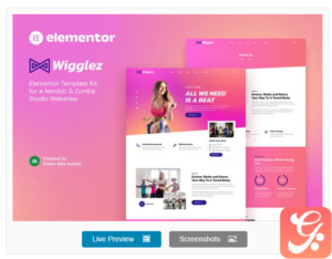Wigglez – Aerobic & Zumba Studio Elementor Template Kit