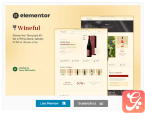 Wineful – Wine Store & Winery Elementor Template Kit