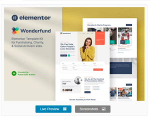 Wonderfund – Fundraising & Charity Elementor Template Kit