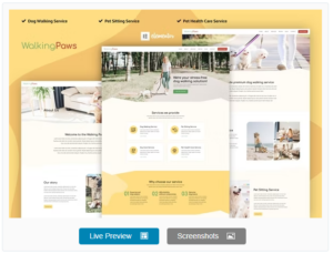 Walking Paws - Dog Walking and Pet Services Elementor Template Kit