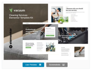 Vacuum - Cleaning Services Company Elementor Template Kit