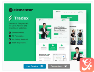 Tradex – Stock Advisor & Investment Elementor Template Kit