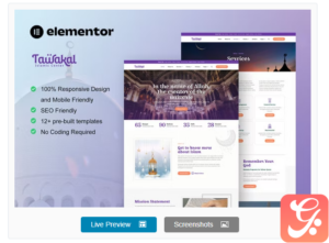Tawakal - Mosque & Islamic Center Elementor Template Kit