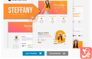 Steffany - CV Resume Elementor Pro Template Kit