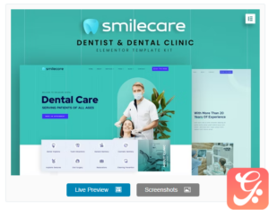 Smilecare - Dentist & Dental Clinic Elementor Template Kit
