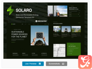 Solaro - Solar & Renewable Energy Elementor Template Kit