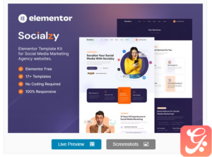 Socialzy – Social Media Marketing Agency Elementor Template Kit