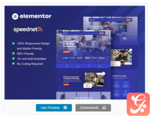 SpeedNet - Broadband & Internet Service Provider Elementor Template Kit