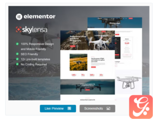 Skylensa - Aerial Photography & Videography Elementor Template Kit