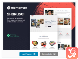 Shokusei – Japanese Restaurant & Sushi Bar Elementor Template Kit