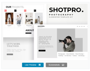 Shotpro - Photography & Portfolio Elementor Template Kit
