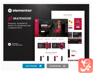 Skatehouse – Skateboard & Extreme Sport Shop Elementor Template Kit