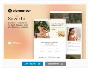 Savarta – Spa & Bodycare Shop Elementor Template Kit