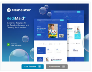 Redimaid - Cleaning & Maid Service Agency Elementor Template Kit