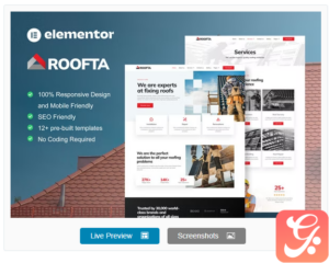 Roofta - Roofing Services Elementor Template Kit