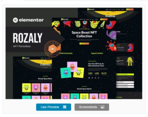 Rozaly - NFT Portofolio Elementor Template Kit