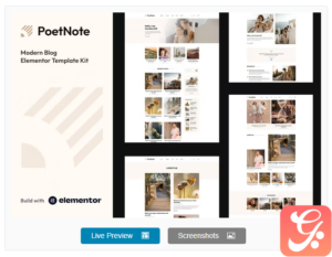 PoetNote - Modern Blog Elementor Pro Template Kit