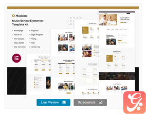 Musicine - Music School Elementor Template Kit
