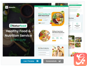 Naturfood - Healthy Food & Nutrition Specialist Elementor Template Kit