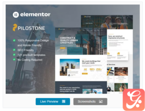 Pilostone - Construction & Building Service Elementor Template Kit