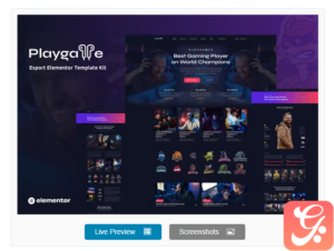 Playgame - Esports Elementor Template Kit