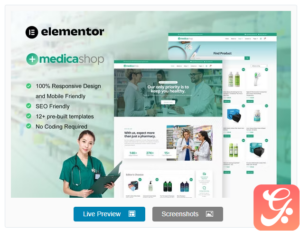 MedicaShop - Pharmacy & Medical Store Elementor Template Kit