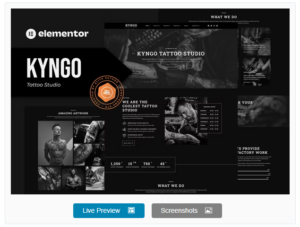 Kyngo - Tattoo Studio Elementor Template Kit
