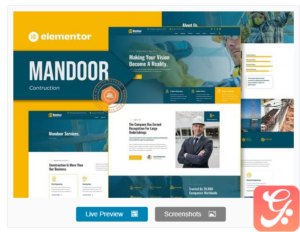 Mandoor - Construction Elementor Pro Template Kit