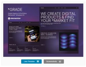 Grade - Creative Agency & Portfolios Elementor Template Kit