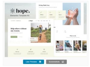 Hope - Non-Profit Elementor Template Kit