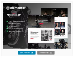 Gastruzo - Motorcycle Club Elementor Template Kit