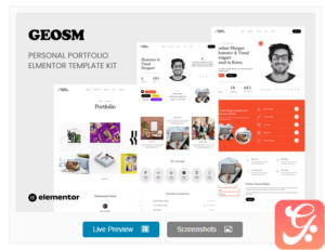 Geosm - Personal Portfolio Elementor Template Kits